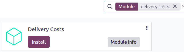 安装配送费用模块。