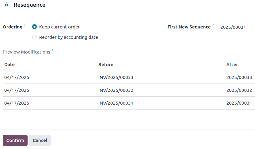 重新排序选项窗口