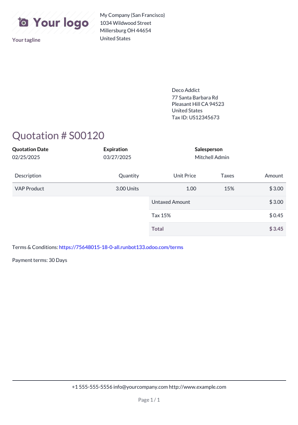 条纹报告布局示例