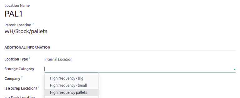 创建存储类别后，可将其链接到仓库位置。