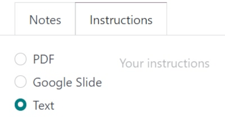 维护申请表上的说明选项卡选项。