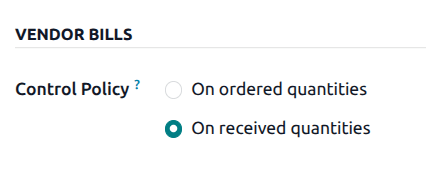 产品记录的采购开票策略。