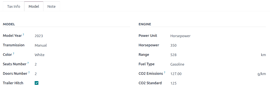 新车辆表格，显示车辆税部分。