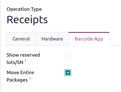 Enable "Move Entire Packages" on the Operation Type.