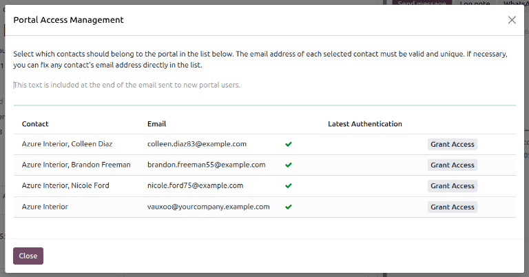 Grant access to multiple users at once.