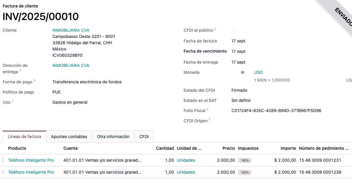 已确认销售订单产品上的报关单号。