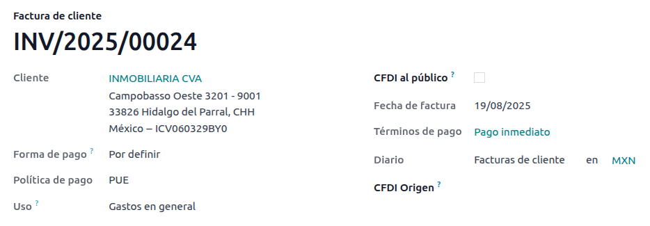 符合 PUE 要求的发票示例。