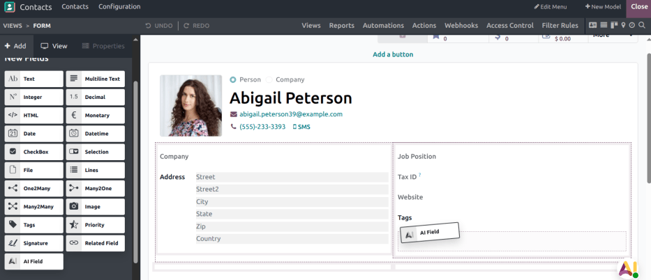 向记录添加新字段。