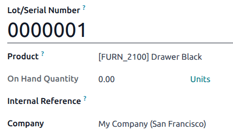 带有指定产品的新批号创建表。