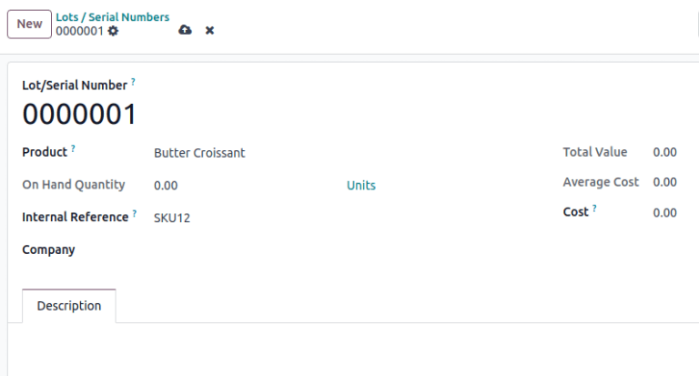 为现有产品库存创建新的序列号。