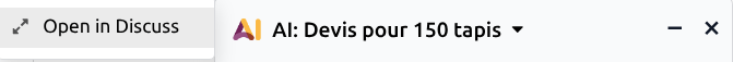 对话窗口的标题，其中"在讨论中打开"选项可见。