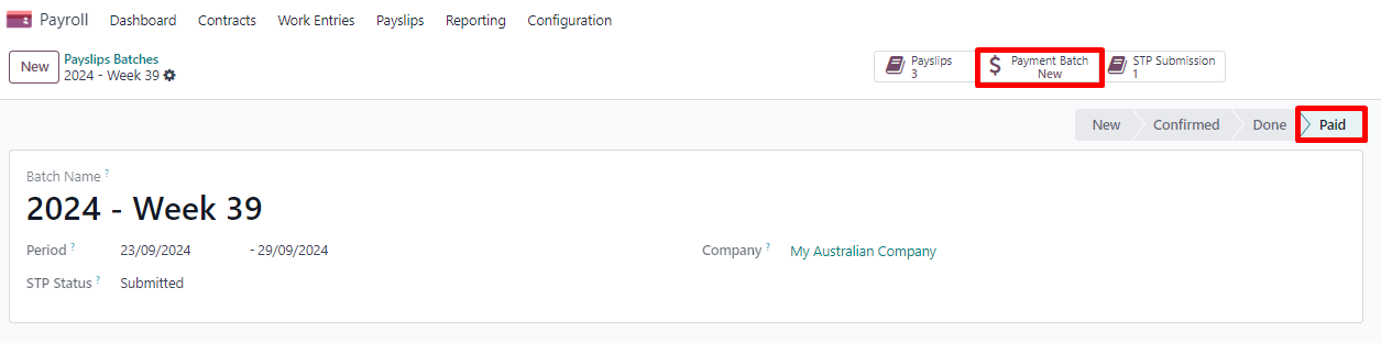 Example of a paid batch of payslips.