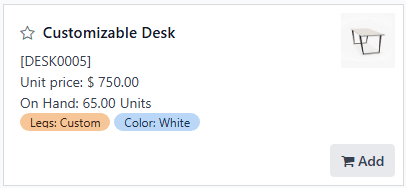 产品品类的产品卡片。