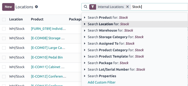 显示该位置的搜索结果。