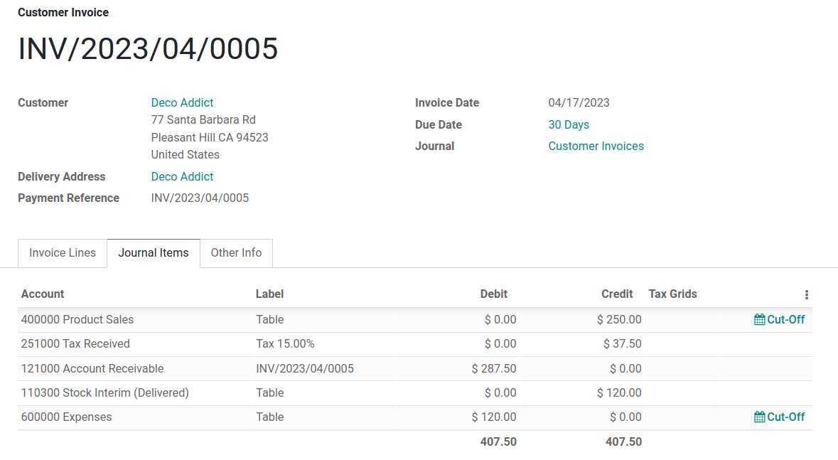 显示与销售订单关联的日记账项目。