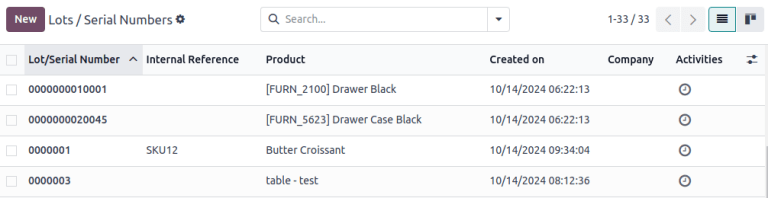 带有下拉列表的序列号报告页面。