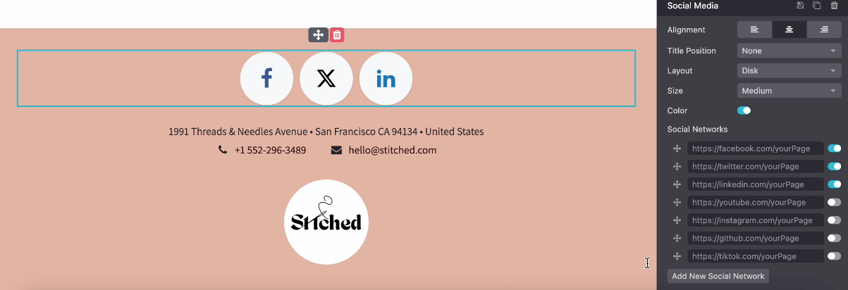 社交媒体内部内容块