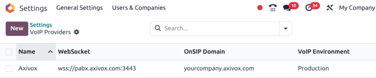 将 Axivox 作为 VoIP 提供商整合到 Odoo 数据库中。