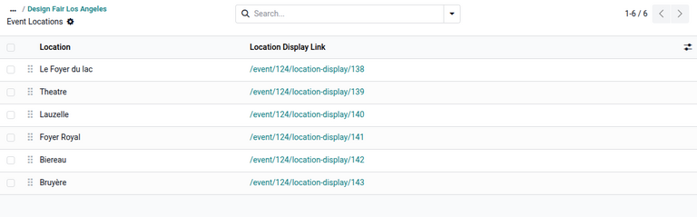Event Locations page in Odoo Events.