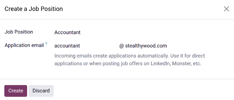 Create a new job position.