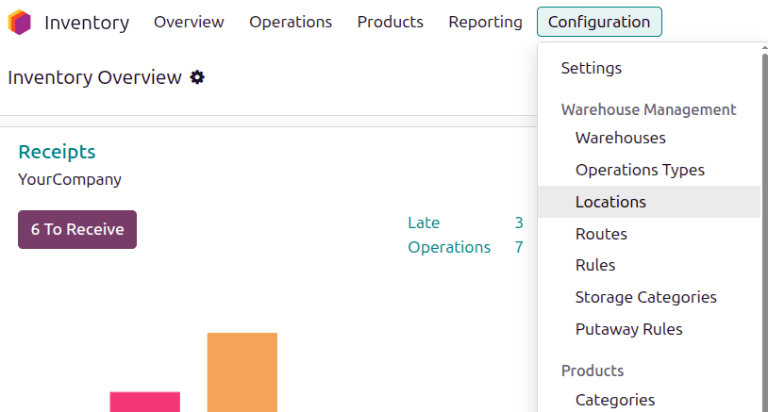 Find the Locations or Categories from the Configuration menu.