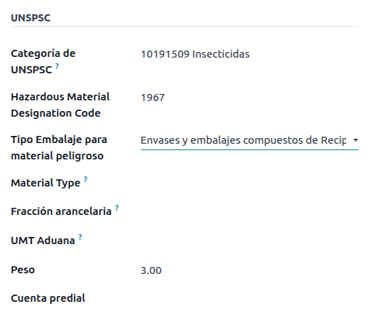 Delivery guide hazardous material product required fields.