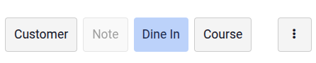 Default presets "Dine In" button.