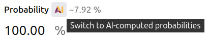 The icon used to reactivate automatic probability on an opportunity form.