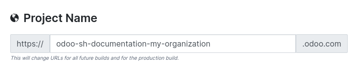 The project name setting