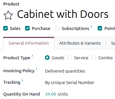 Enable tracking by serial number.