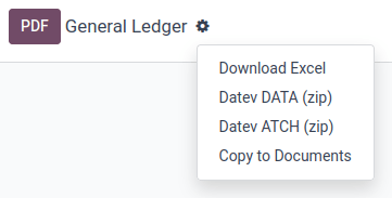 带 DATEV 导出的总分类账操作菜单