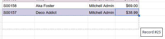 Add rows/records by dragging the cell down