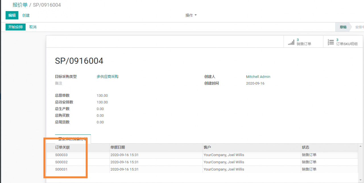 Odoo14,13智能安排采购生产库存同时补货